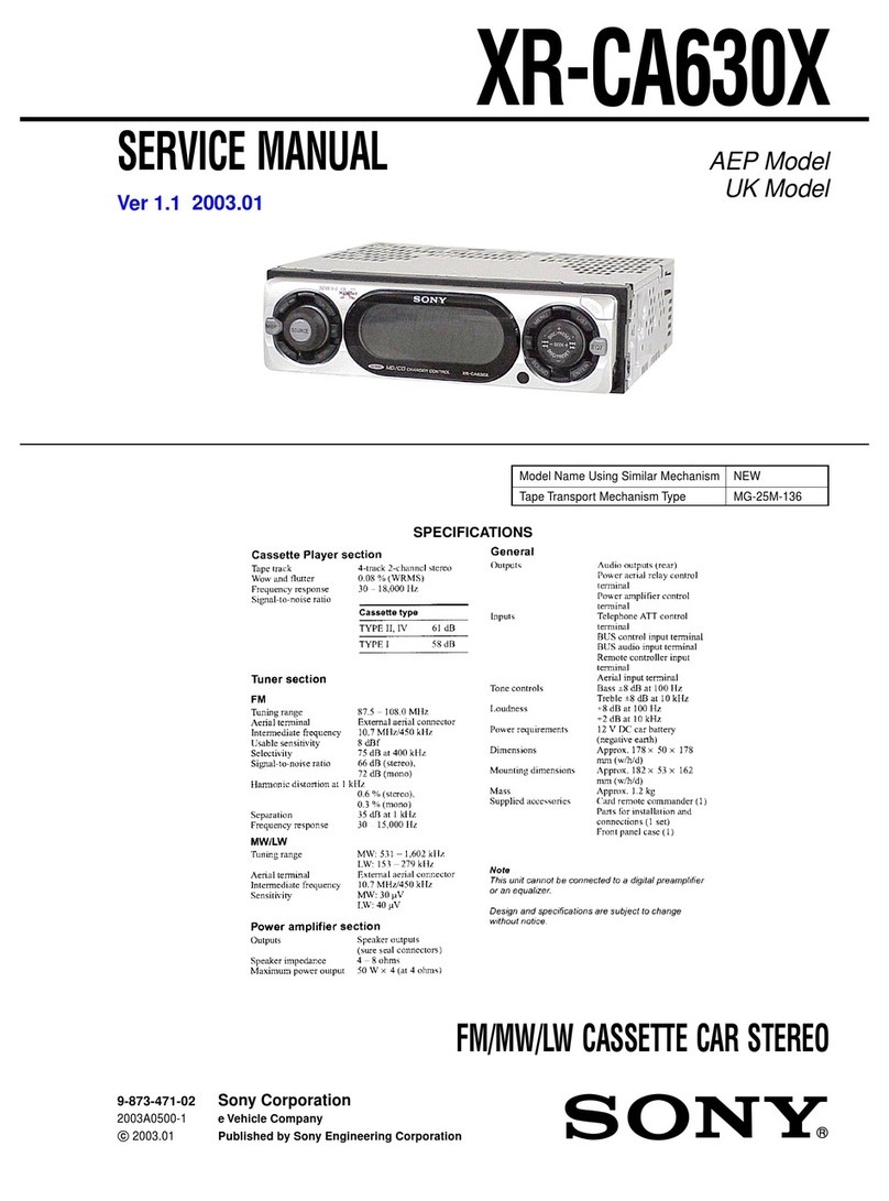 Sony XR-CA630X Service manual