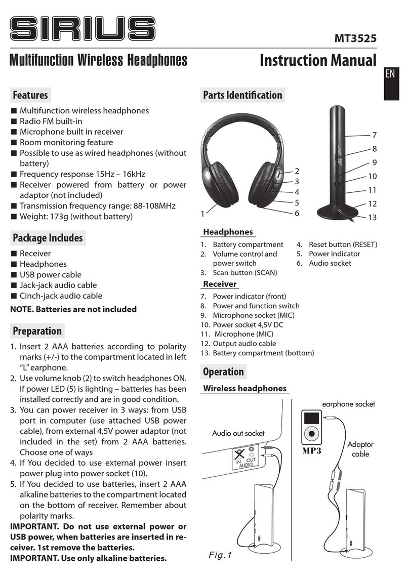 Sirius Satellite Radio MT3525 instruction manual