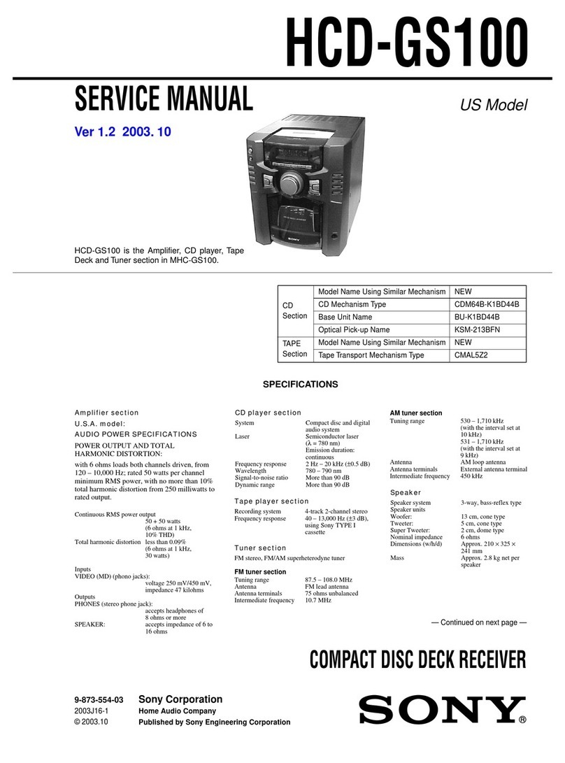 Sony HCD-GS100 - Mini Hi-fi Component System Service manual Sony HCD-GS100 - Mini Hi-fi Component System Service manual