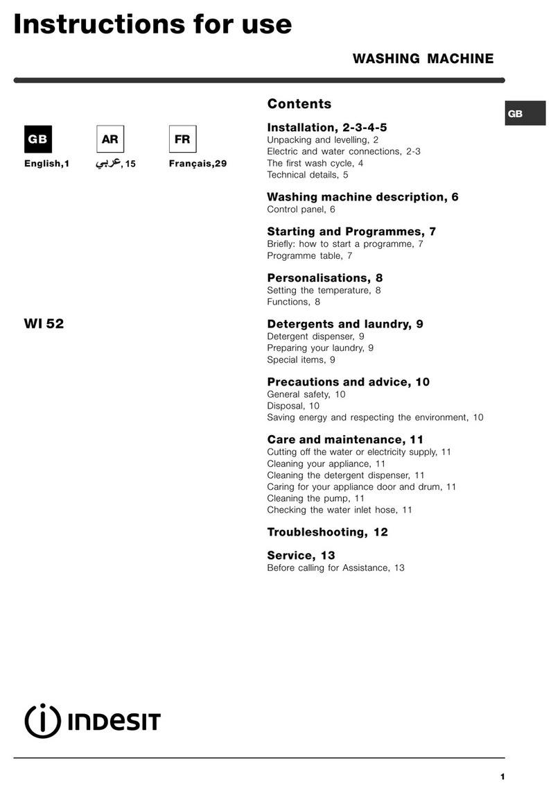 Indesit wi52 Instructions for use