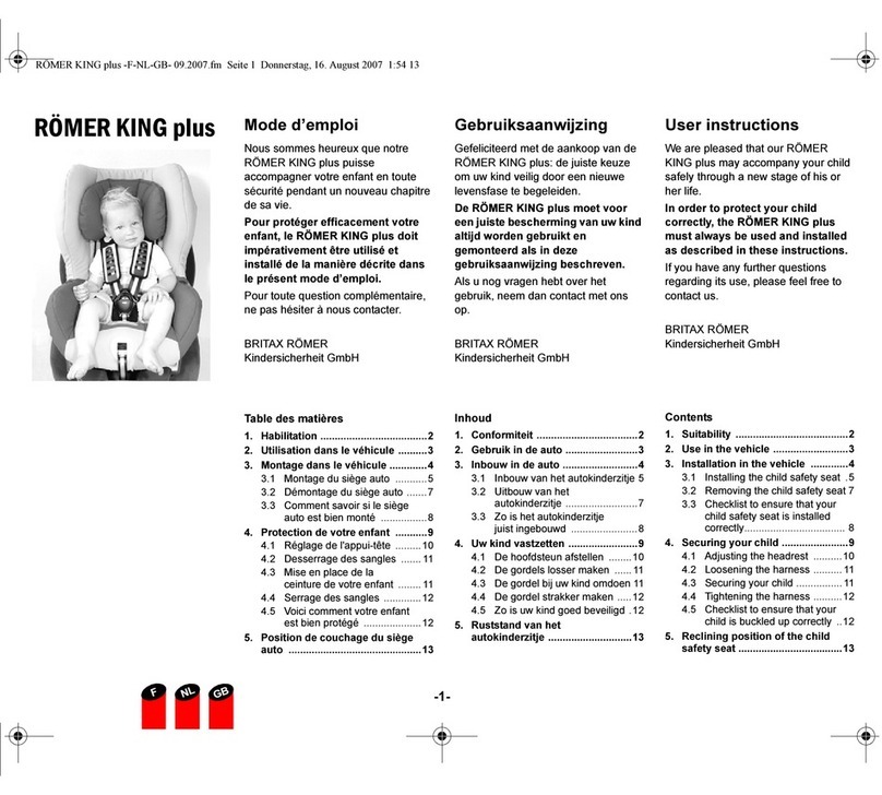 Britax ROMER KING plus User instructions