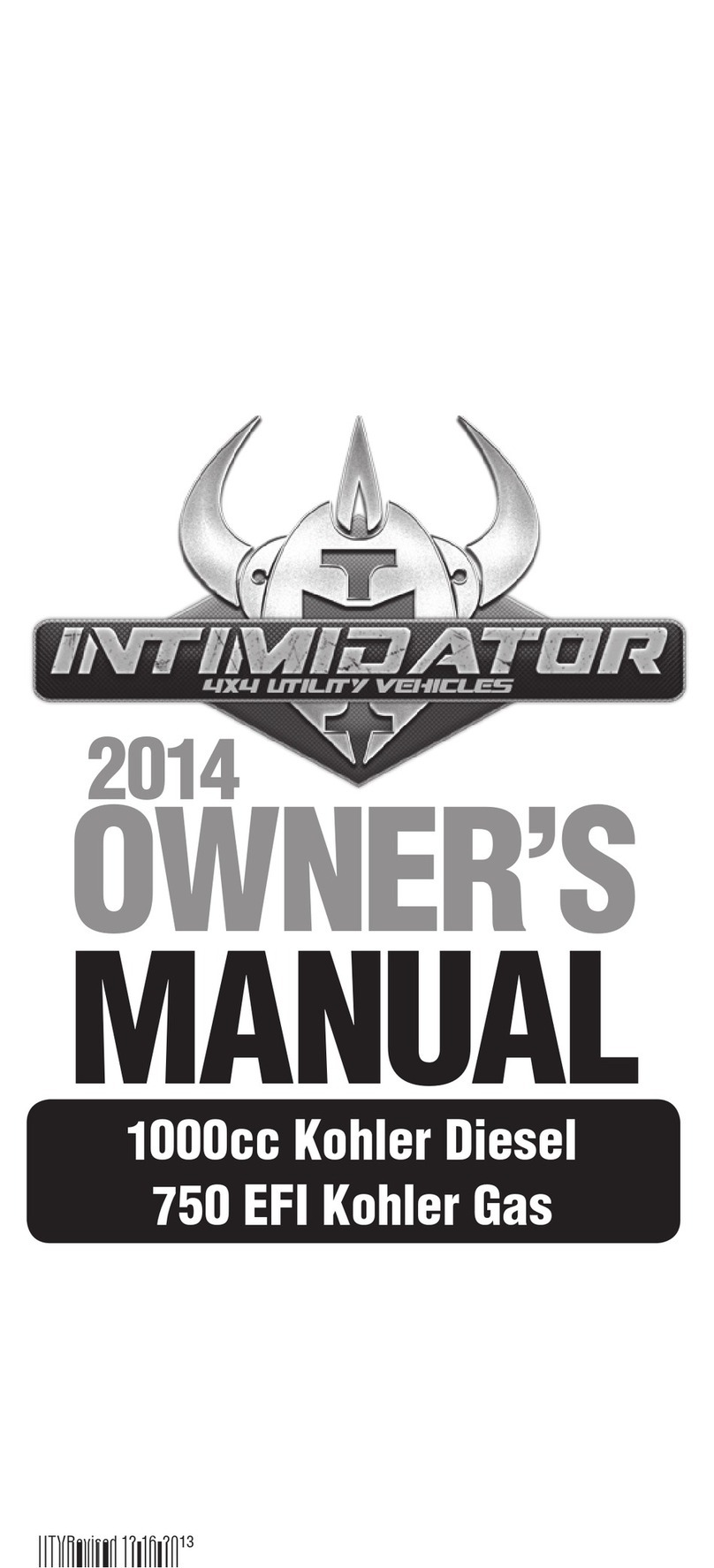 Intimidator 1000cc Kohler Diesel owner's manual