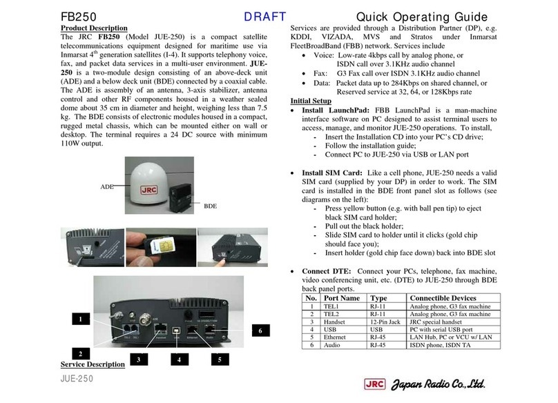 JRC JUE-250 - Operator's manual
