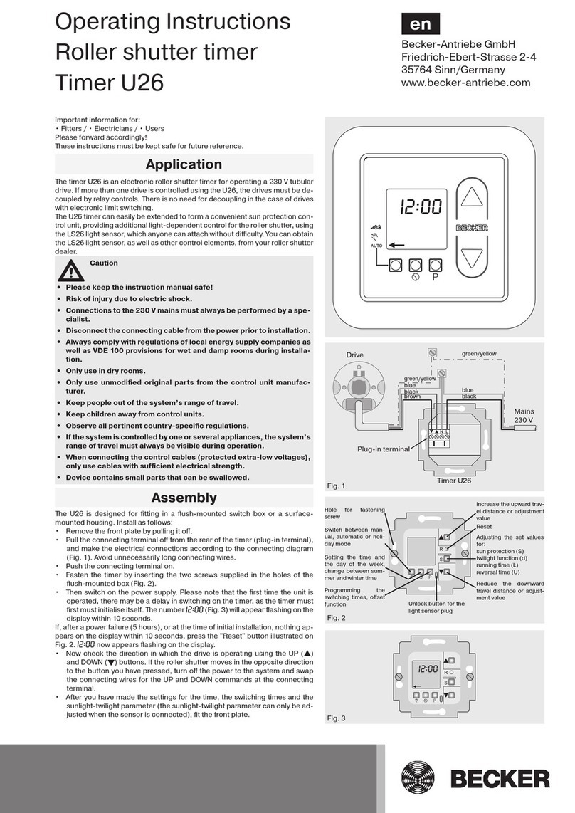 Becker U26 operating instructions