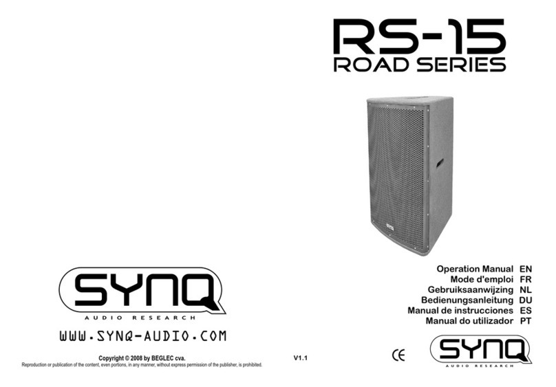 SYNQ AUDIO RESEARCH rs-15 Operation manual