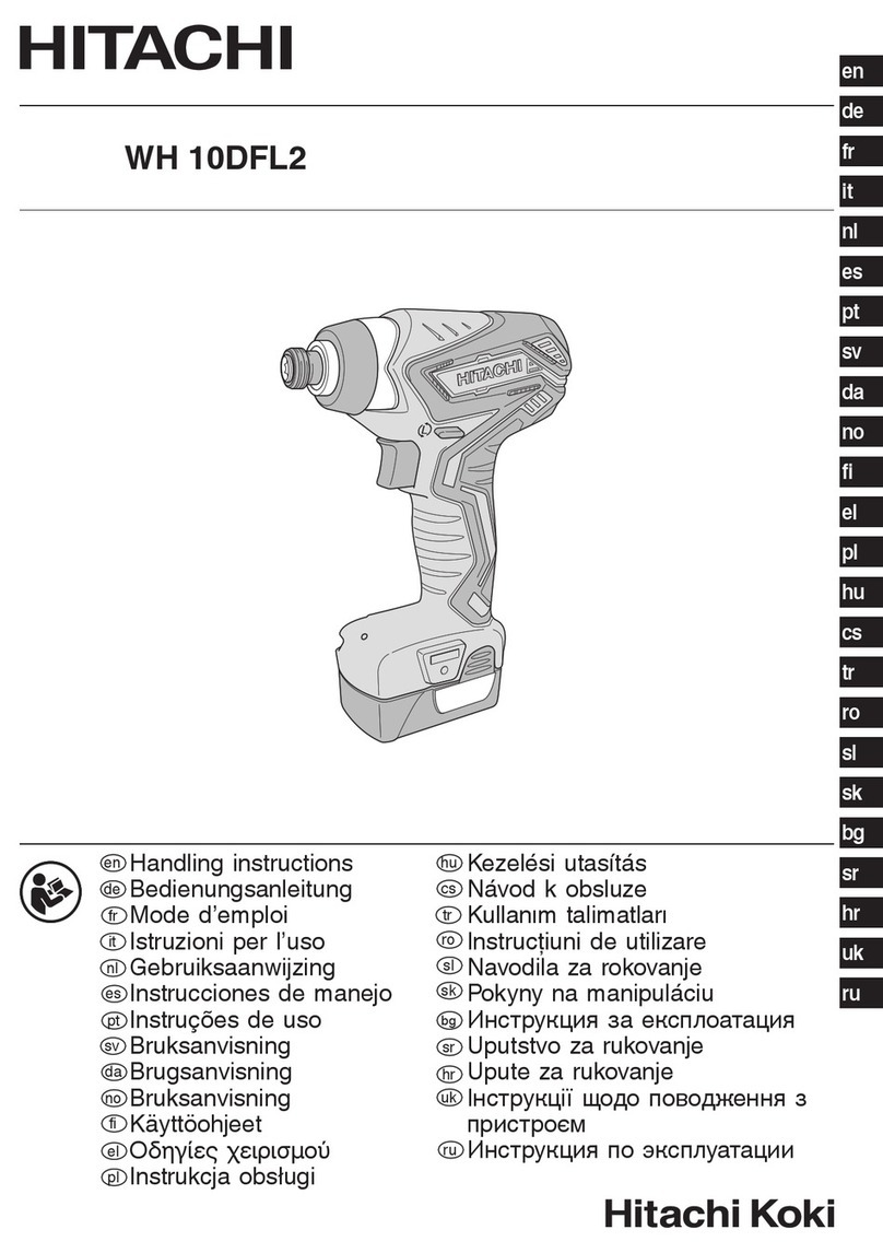 Hitachi WH 10DFL2 Handling instructions