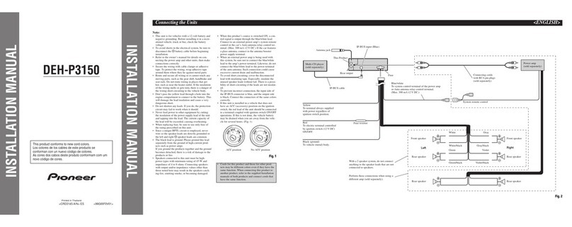 Pioneer DEH-P3150 installation manual