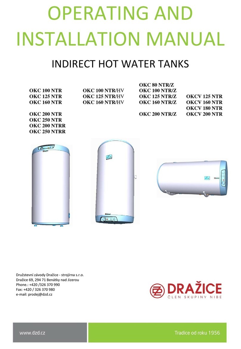 Drazice OKC 100 NTR Operating and installation instruction manual