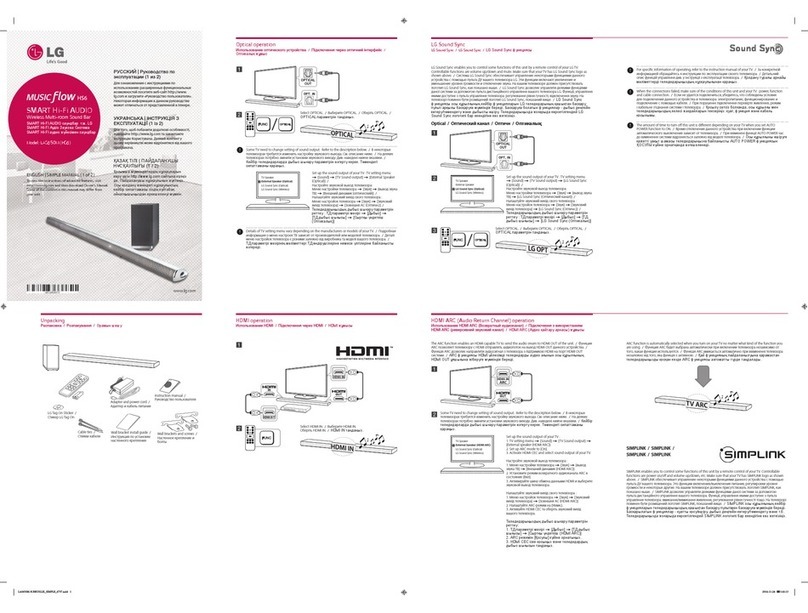 LG Music flow HS6 LAS650M Specification sheet