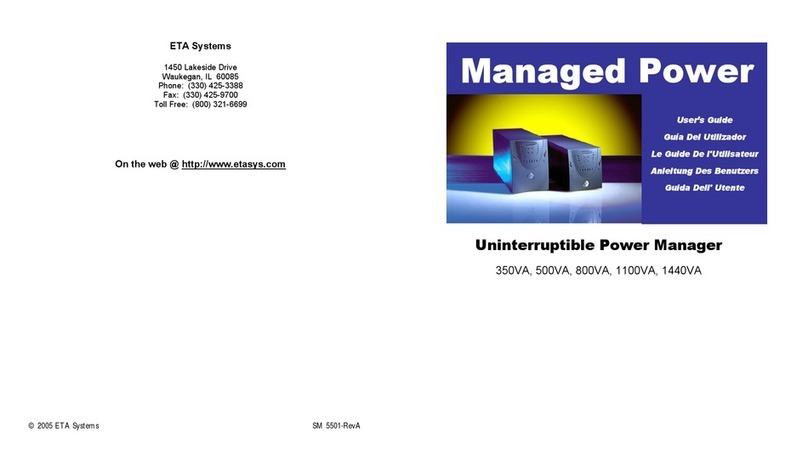 ETA Systems 350VA User manual