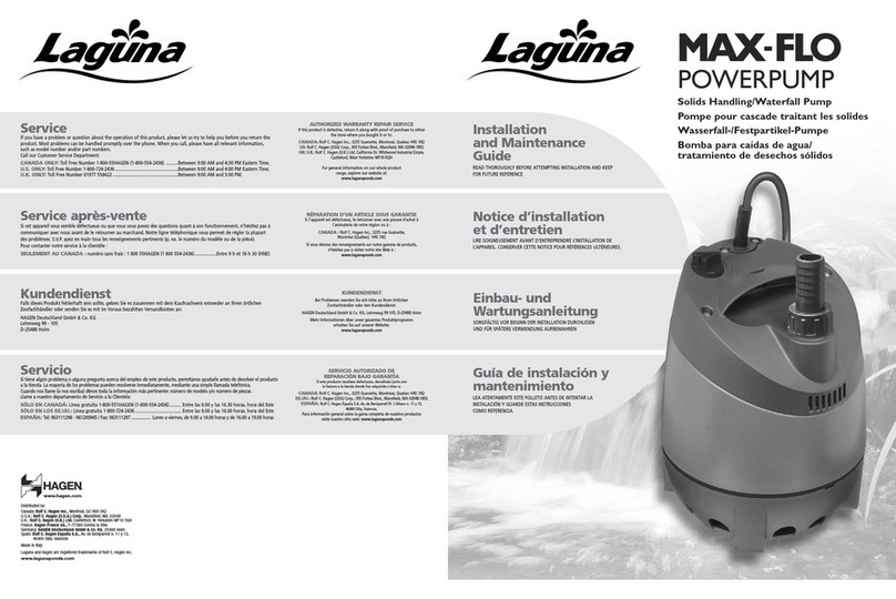 laguna MAX-FLO 1585 Installation and maintenance guide