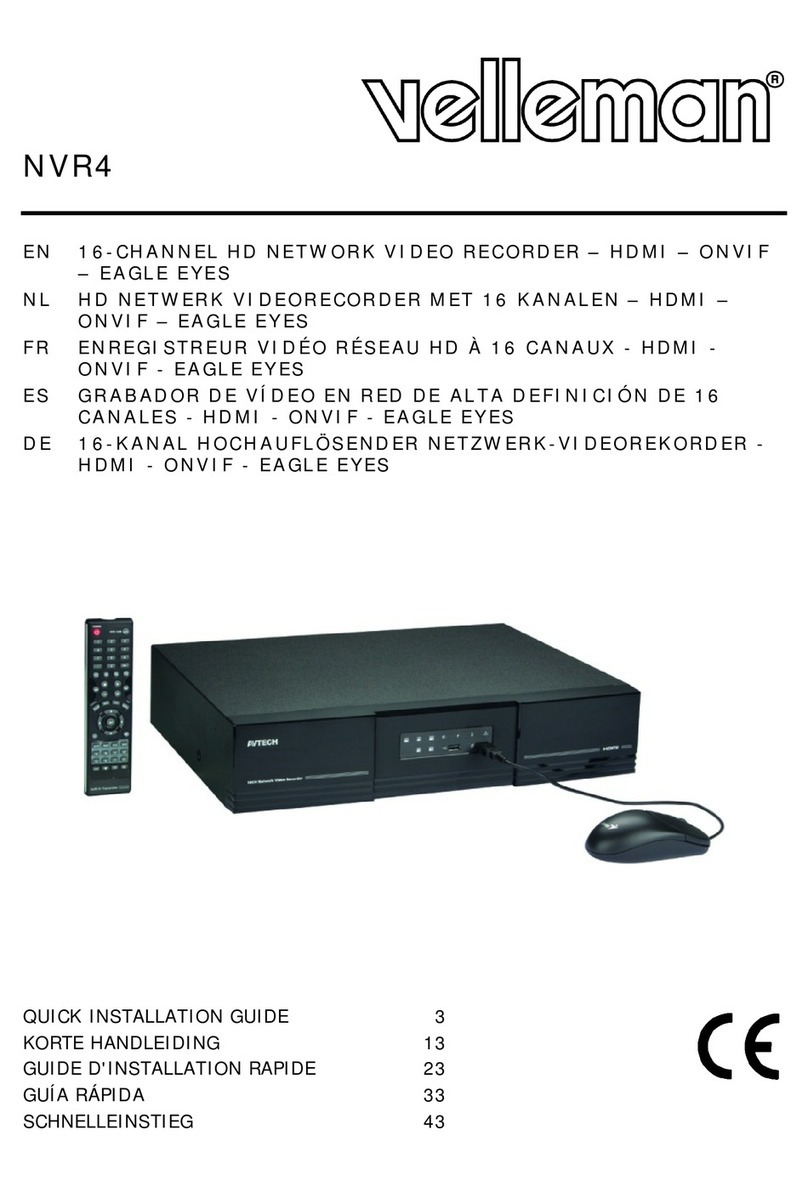 Velleman NVR4 Quick installation guide Velleman NVR4 Quick installation guide
