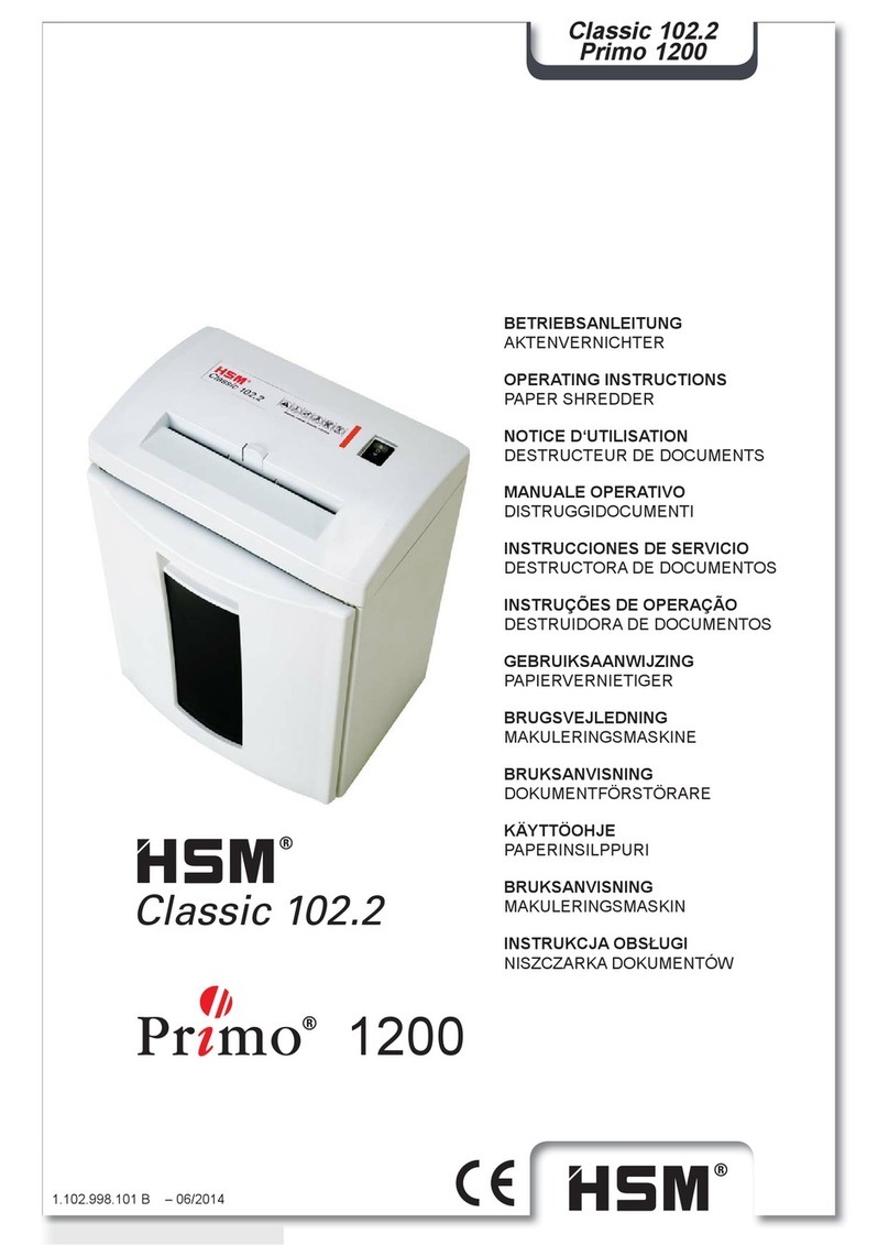 HSM Classic 102.2 operating instructions