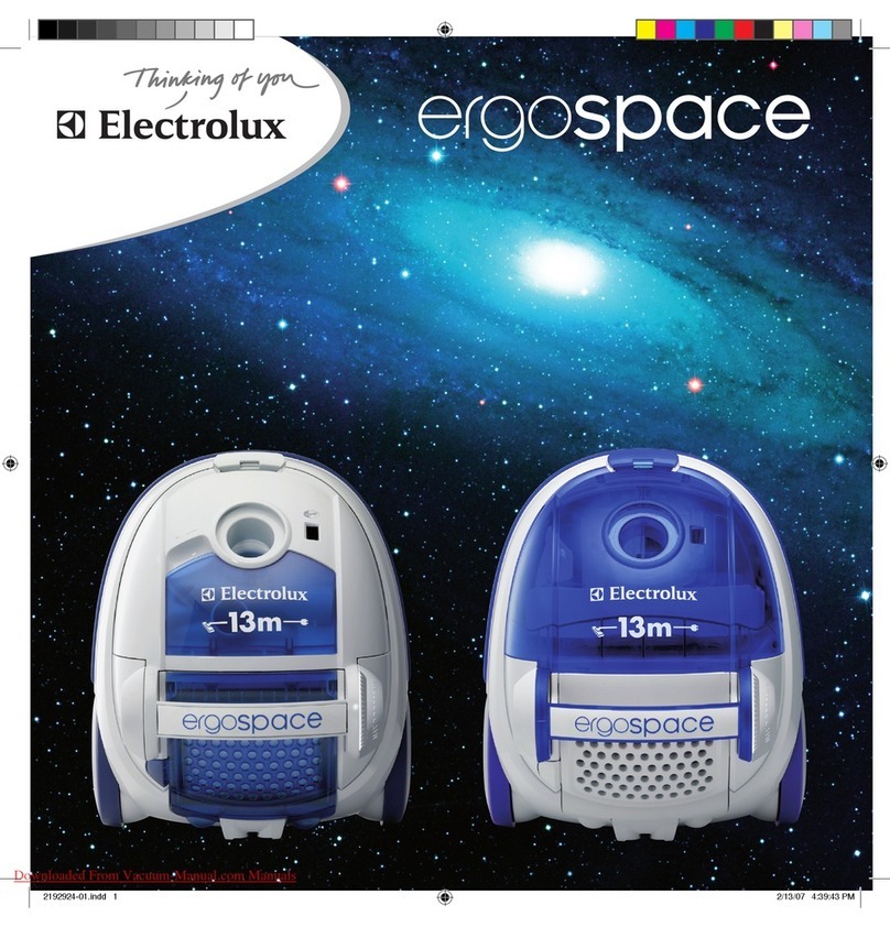 Electrolux ergospace XXLTT14 operating instructions