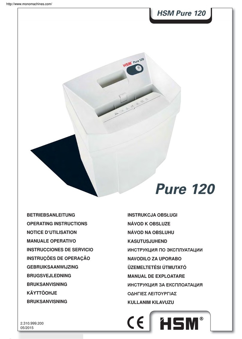 HSM Pure 120 operating instructions