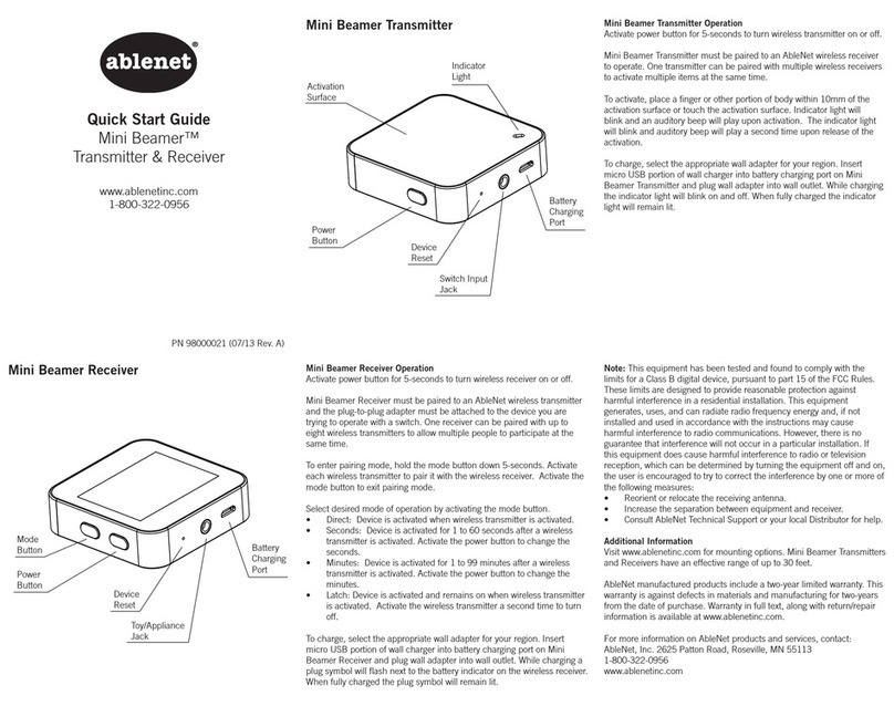 AbleNet Mini Beamer quick start guide