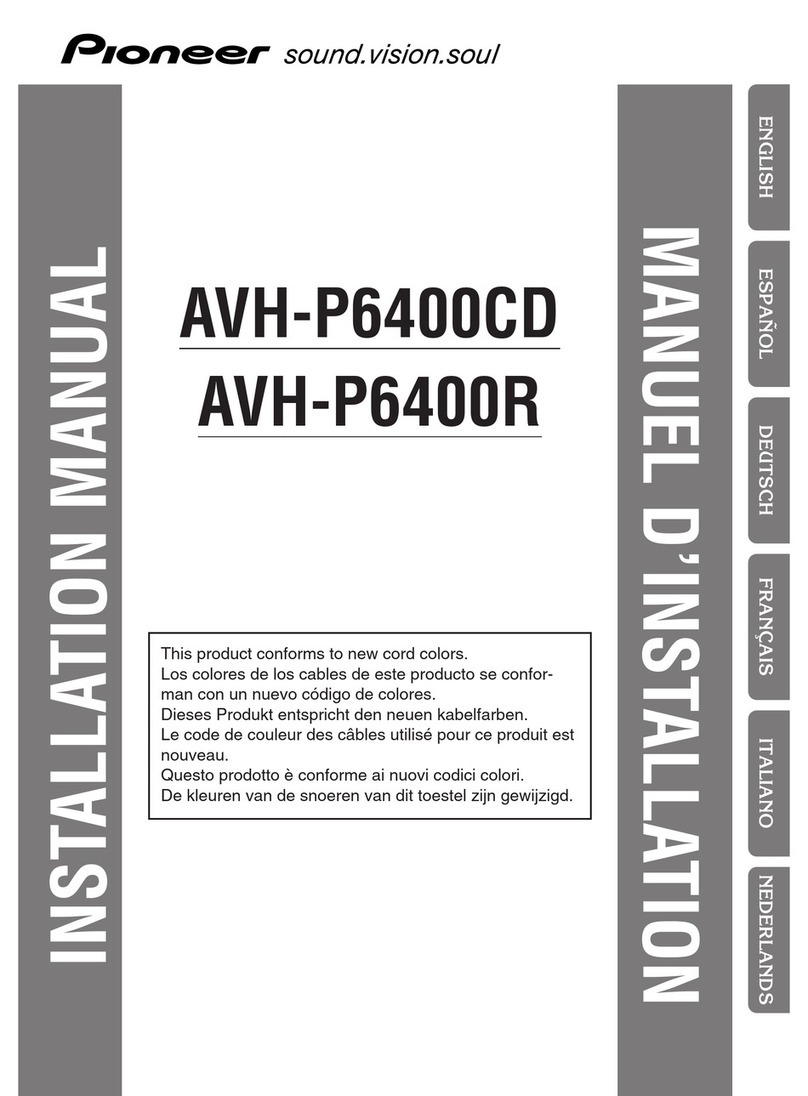 Pioneer AVH-P6400CD installation manual