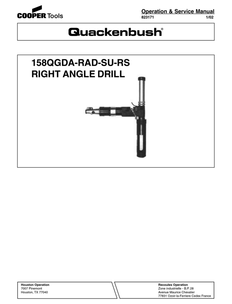 Cooper Tools Quackenbush 158QGDA-RAD-SU-RS Installation and operating instructions