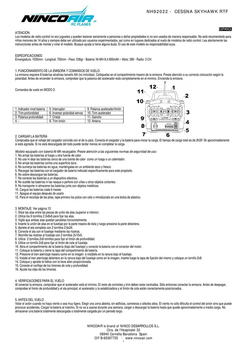 NINCOAIR NH92022 CESSNA SKYHAWK User manual