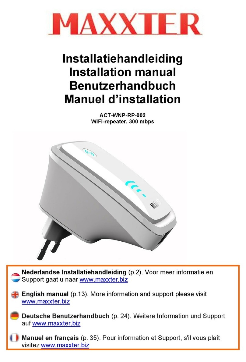 MAXXTER ACT-WNP-RP-002 installation manual
