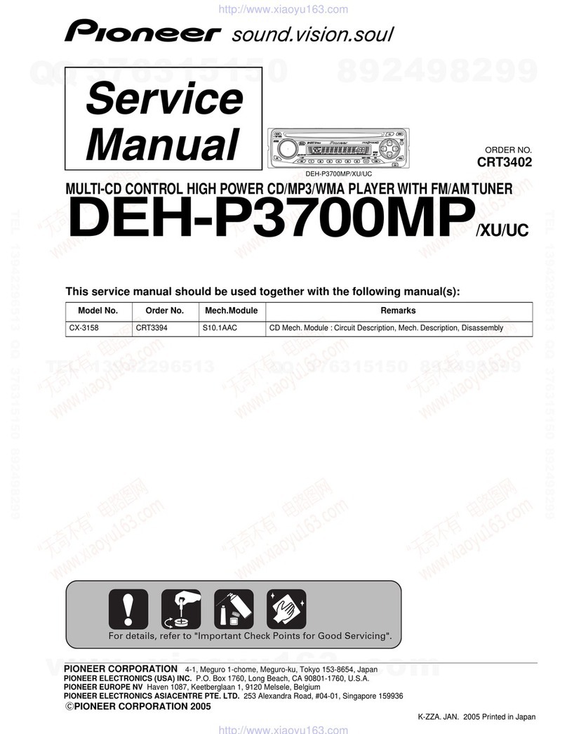 Pioneer DEH-P3700MP - Radio / CD User manual
