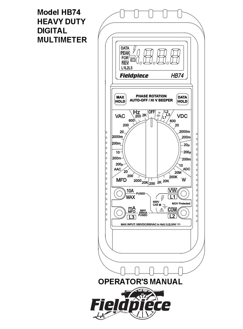Fieldpiece HB74 Heavy Duty User manual