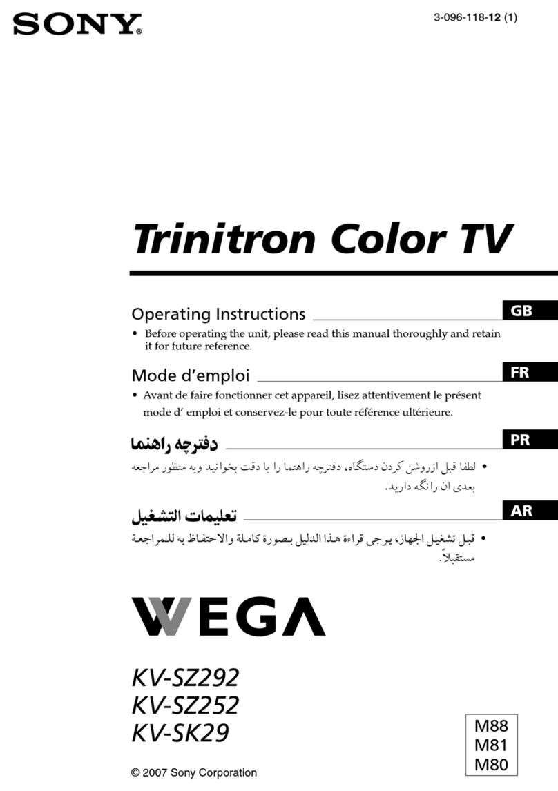 Sony Trinitron WEGA KV-SZ292 User manual