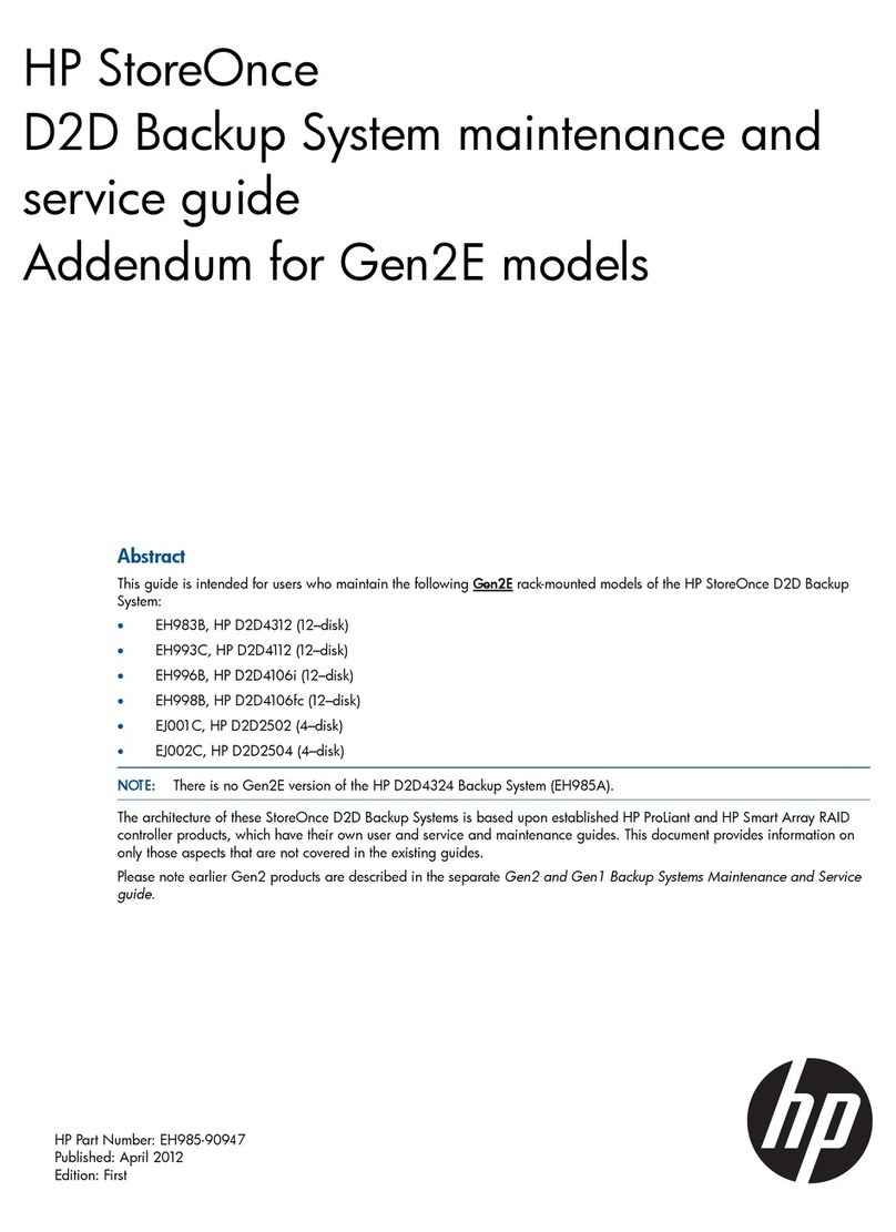 HP StoreOnce D2D Backup System Gen2E Maintenance and service guide
