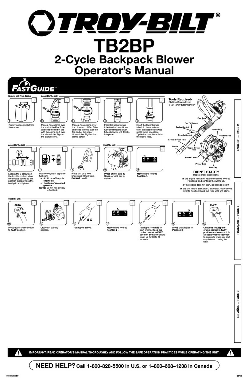 Troy-Bilt TB2BP Operator's manual