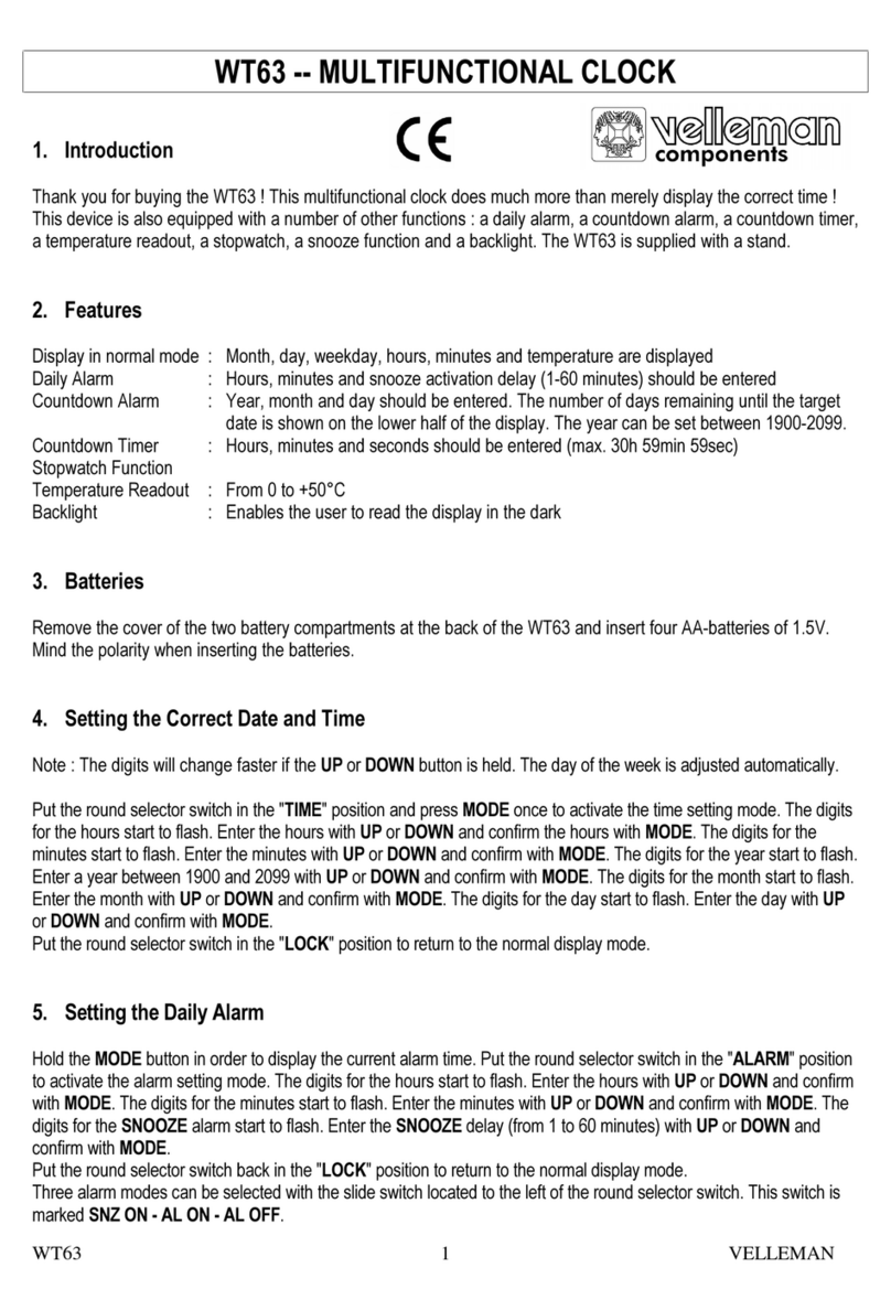 Velleman WT63 User manual
