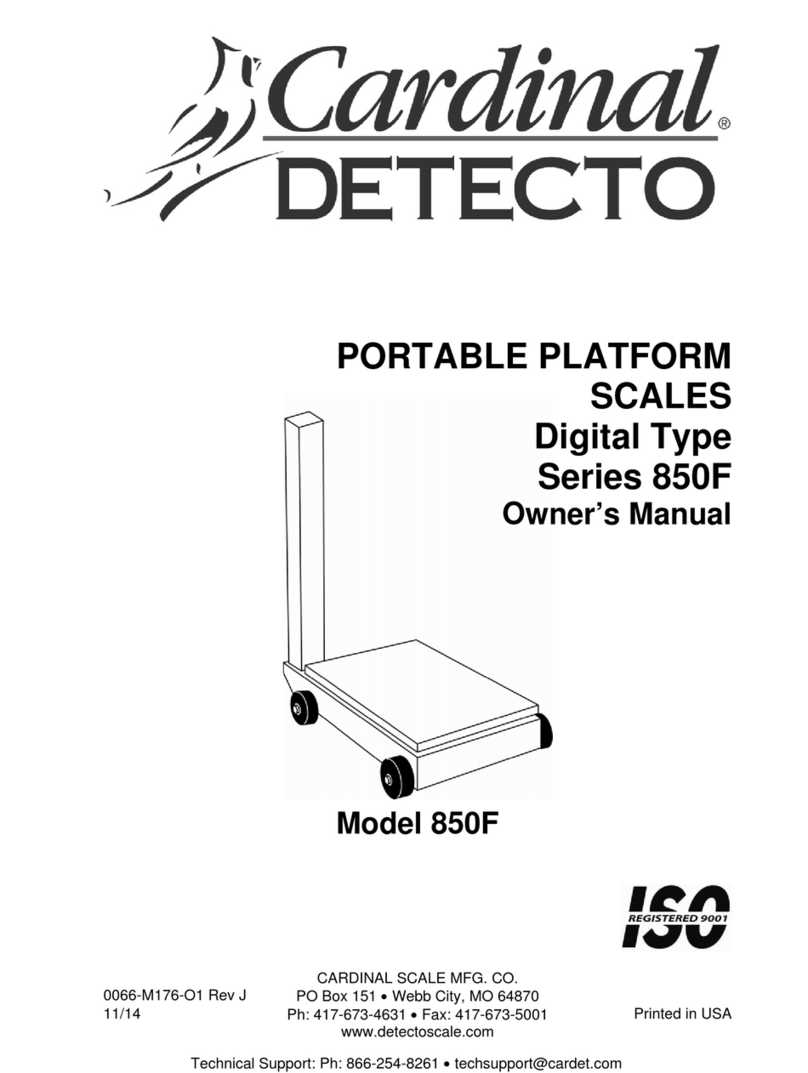 Cardinal Detecto 850F Series User manual
