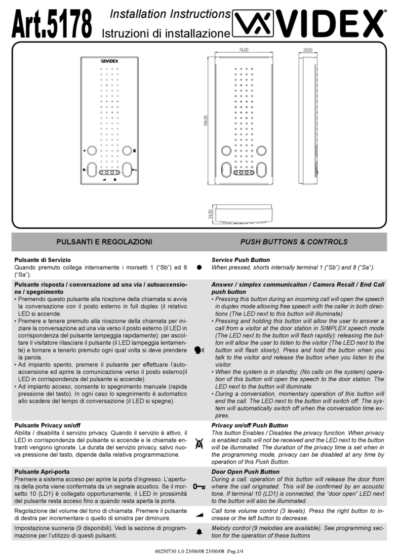 Videx 5178 User manual Videx 5178 User manual