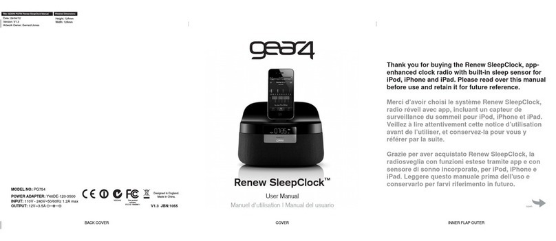 Gear4 Renew SleepClock user manual