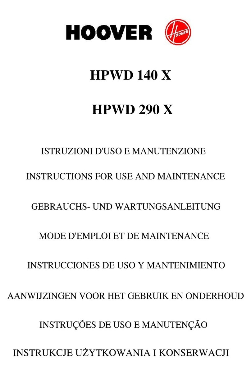 Hoover HPWD 140 X Instructions for use and maintenance