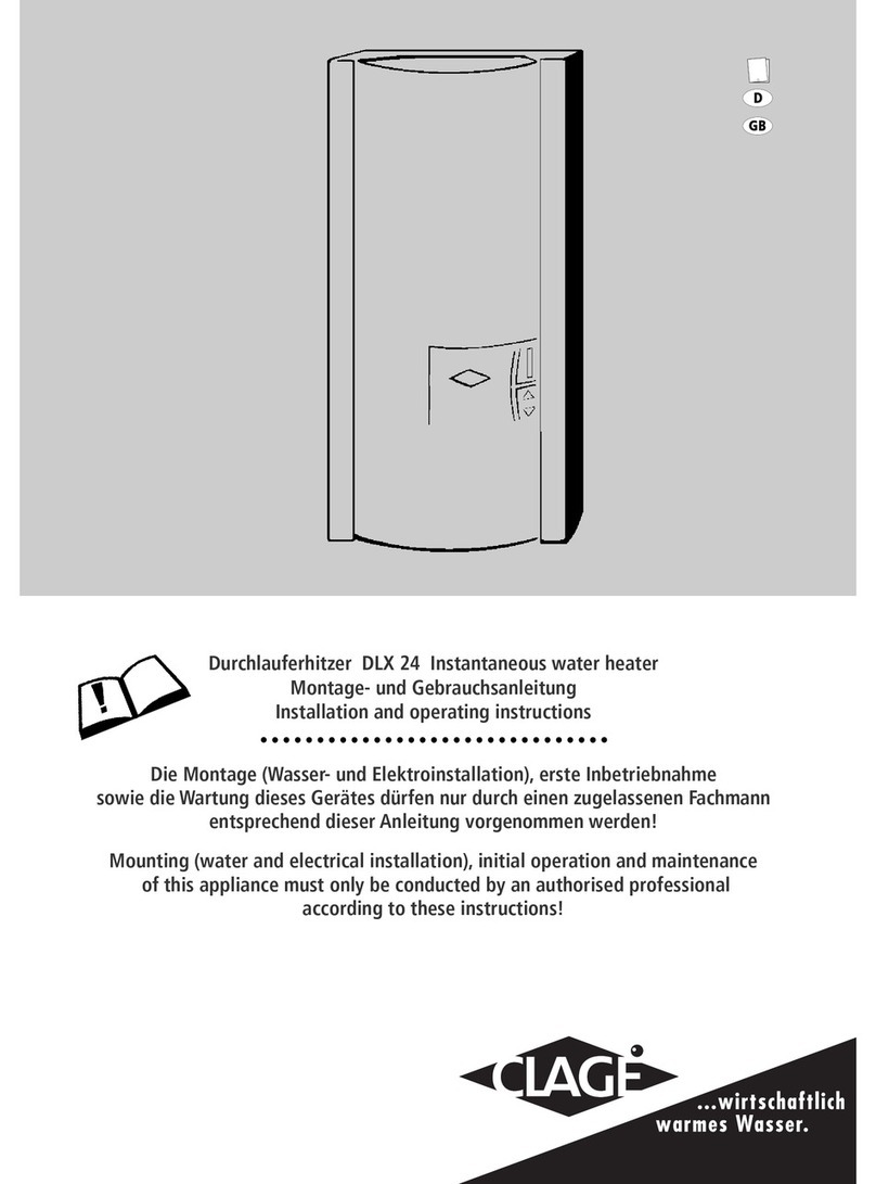 clage DLX 24 Installation and operating instructions