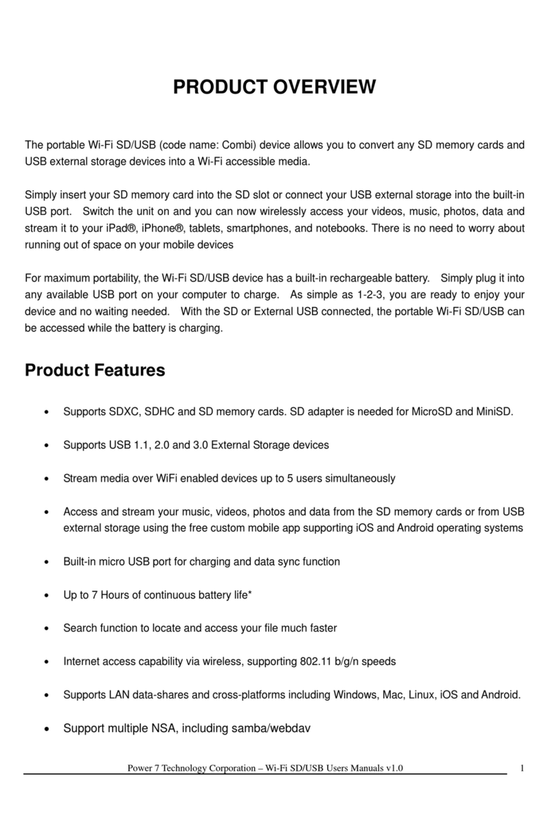 Ravpower Power 7 Wi-Fi SD/USB Storage kit user manual