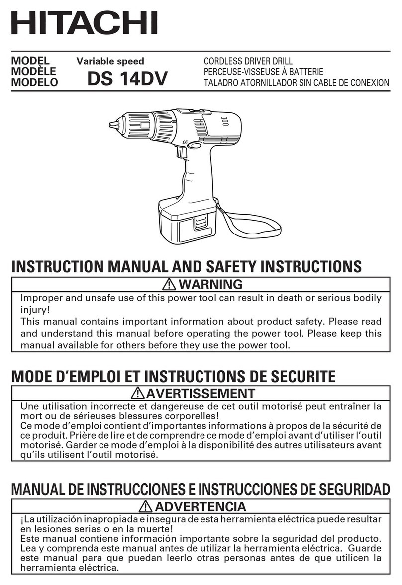 Hitachi DS 14DV Instruction manual and safety instructions