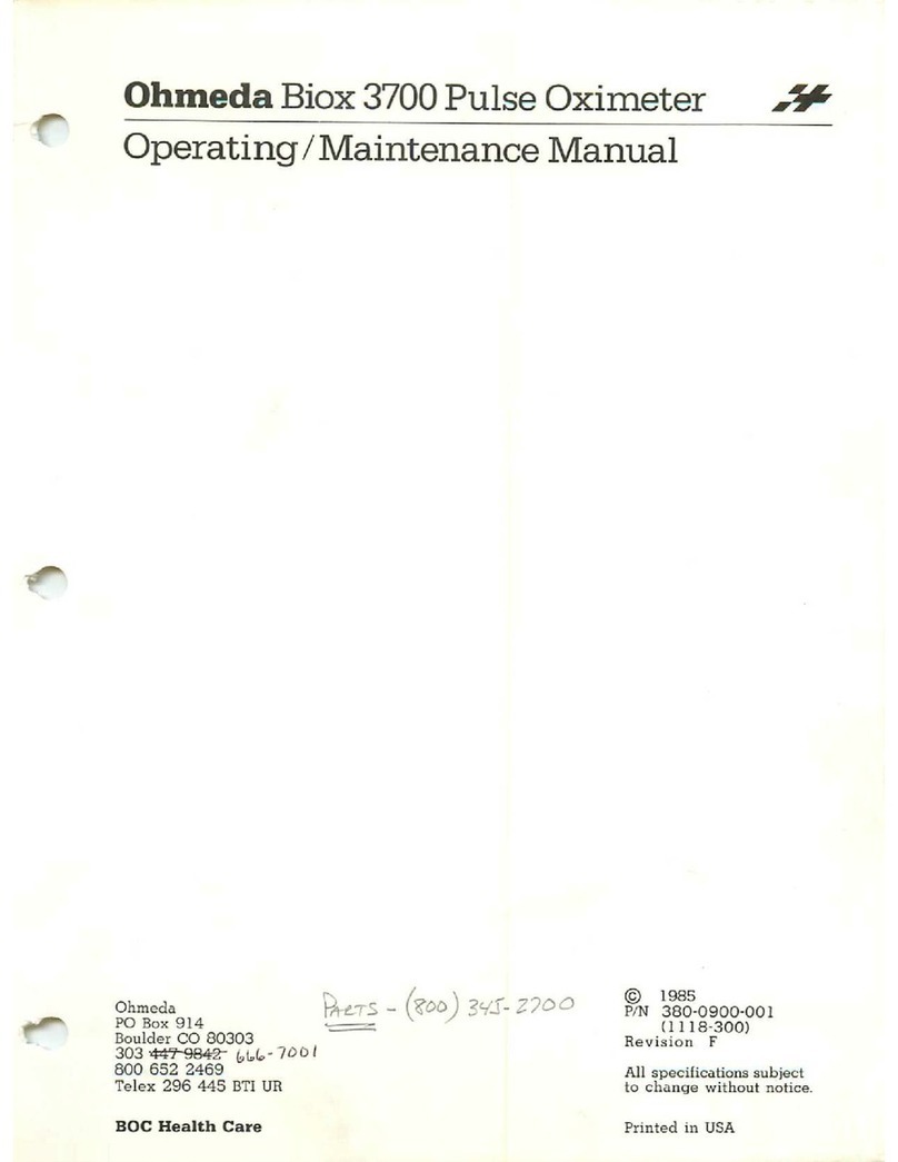 Ohmeda Biox 3700 Operating and maintenance manual
