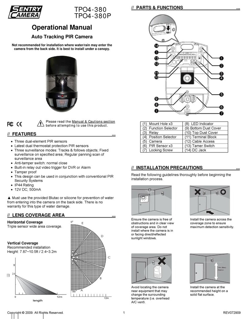 Sentry Camera TPO4-380 Operational manual