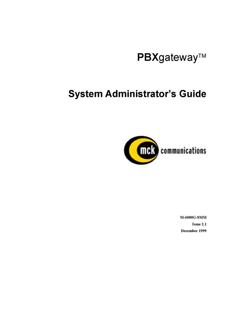MCK PBXgateway Administrator's guide