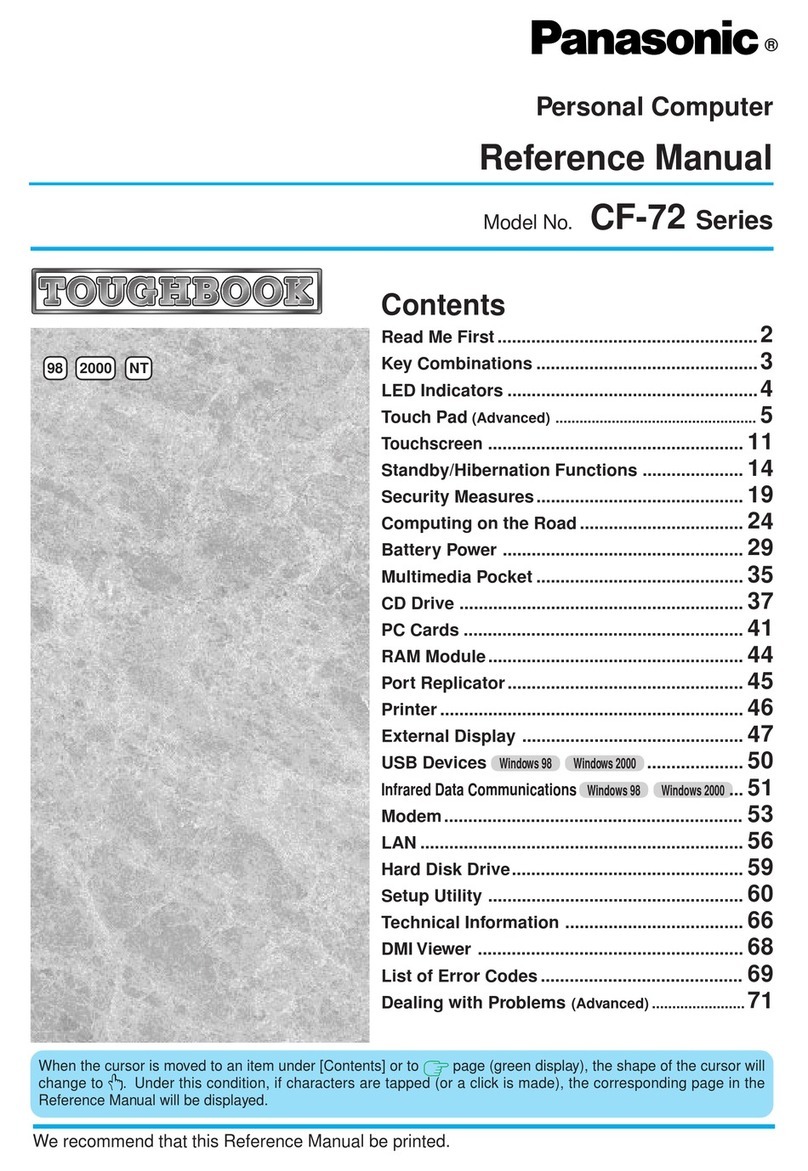 Panasonic ToughBook CF-72 Series Reference manual