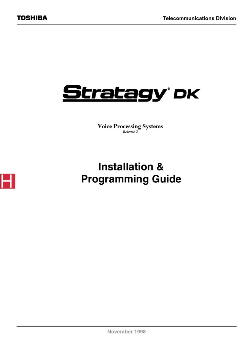 Toshiba Stratagy DK Installation & programming guide