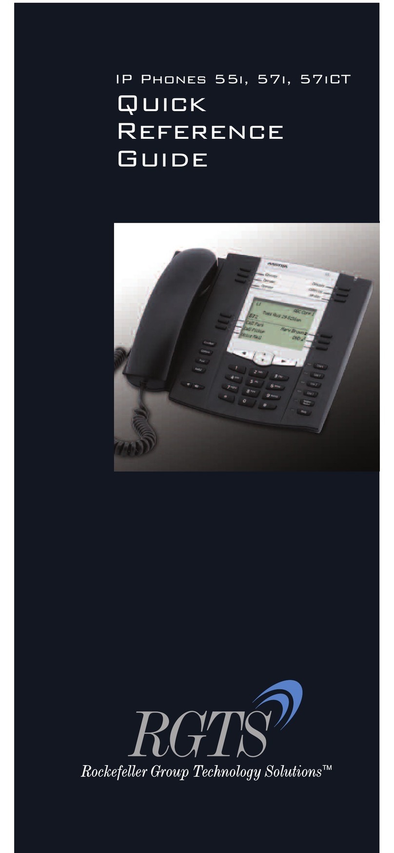 RGTG 55i Quick reference guide