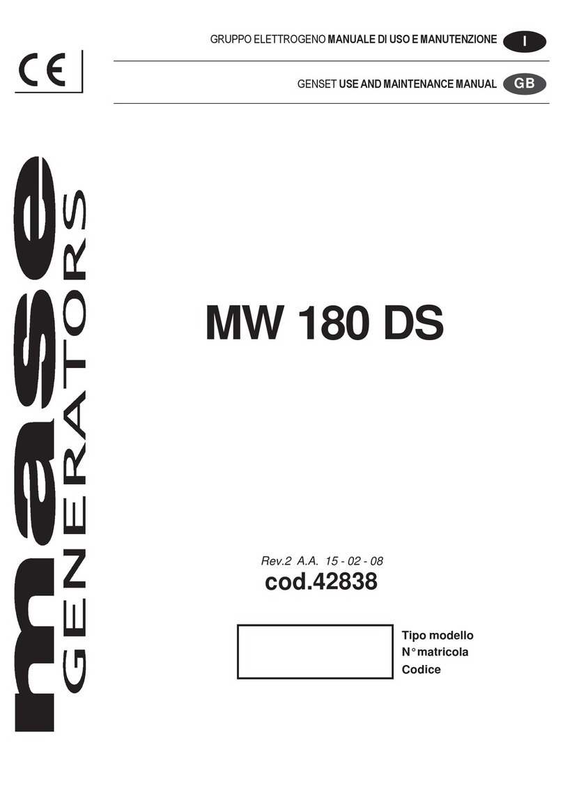 Mase Generators MW 180 DS owner's manual