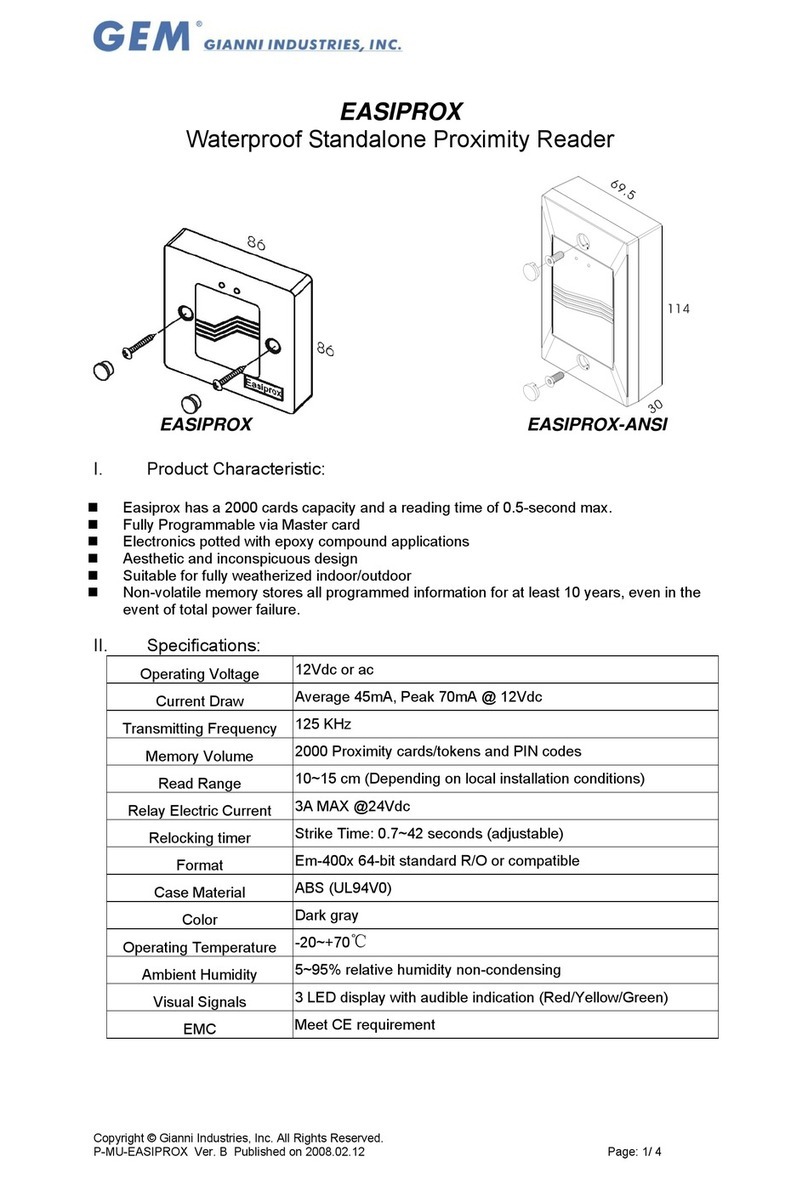 GEM EASIPROX-ANSI operation instruction