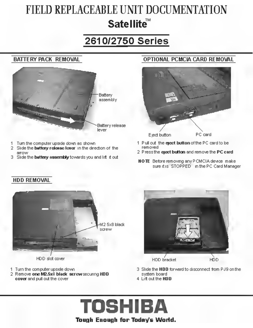 Toshiba SATELLITE 2610 Series Operator's manual