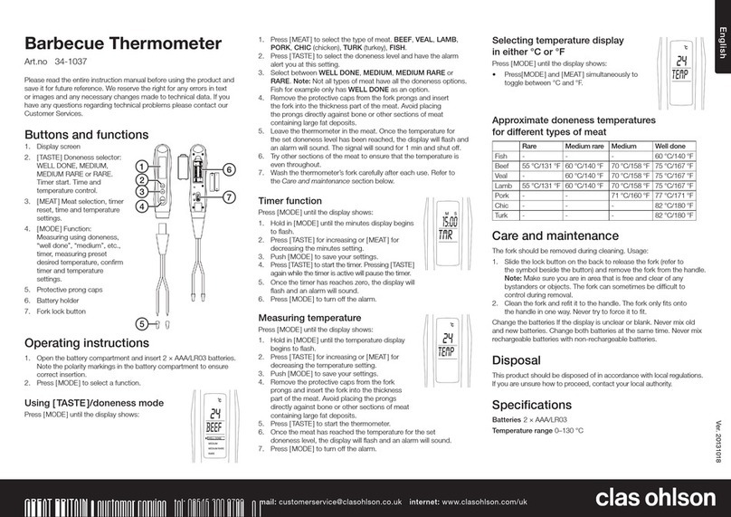 Clas Ohlson 32-1037 user manual