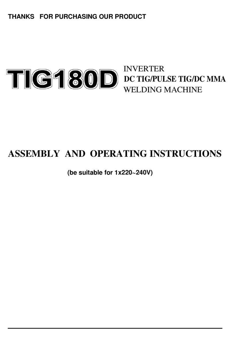 TOP GUN WELDING TIG180D Assembly and operating instructions TOP GUN WELDING TIG180D Assembly and operating instructions