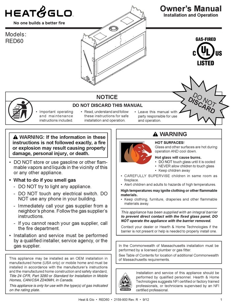 HEAT GLO RED60 owner's manual