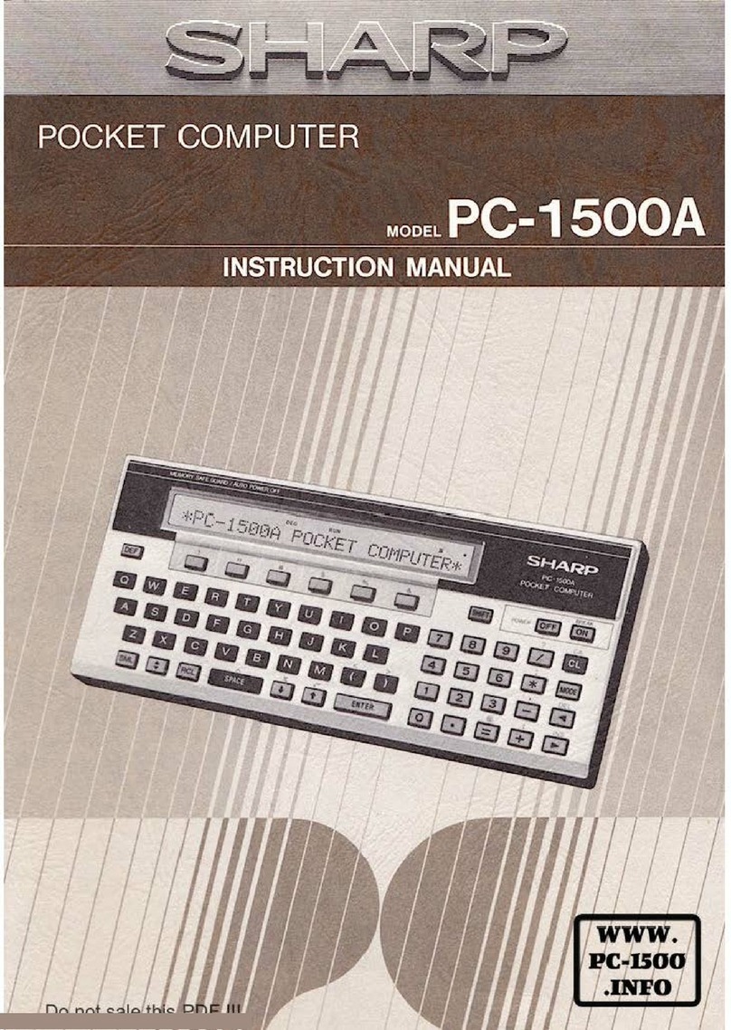 Sharp PC-1500A instruction manual